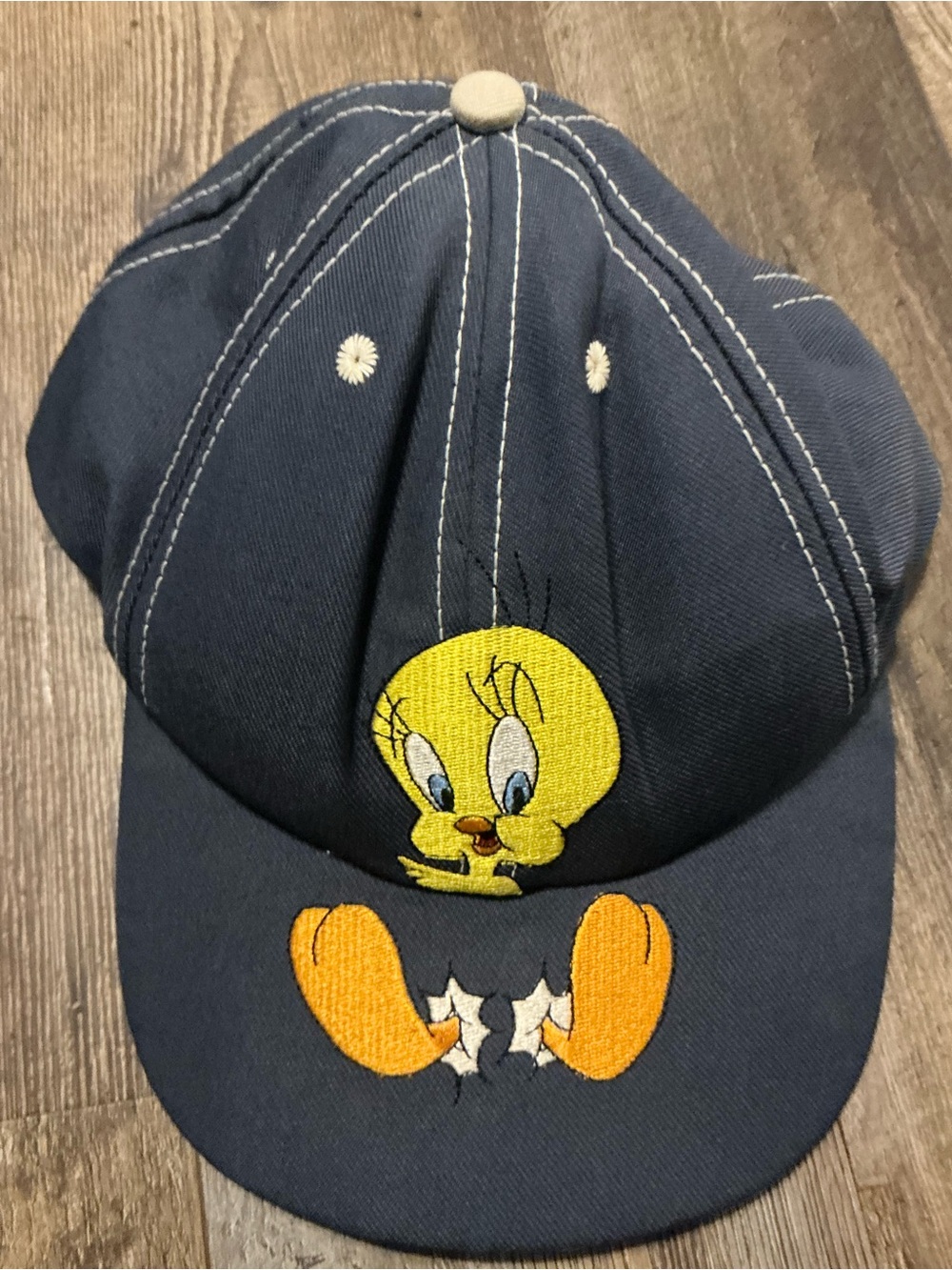 VINTAGE Tweety Bird Looney Tunes Hat Cap Blue 90s